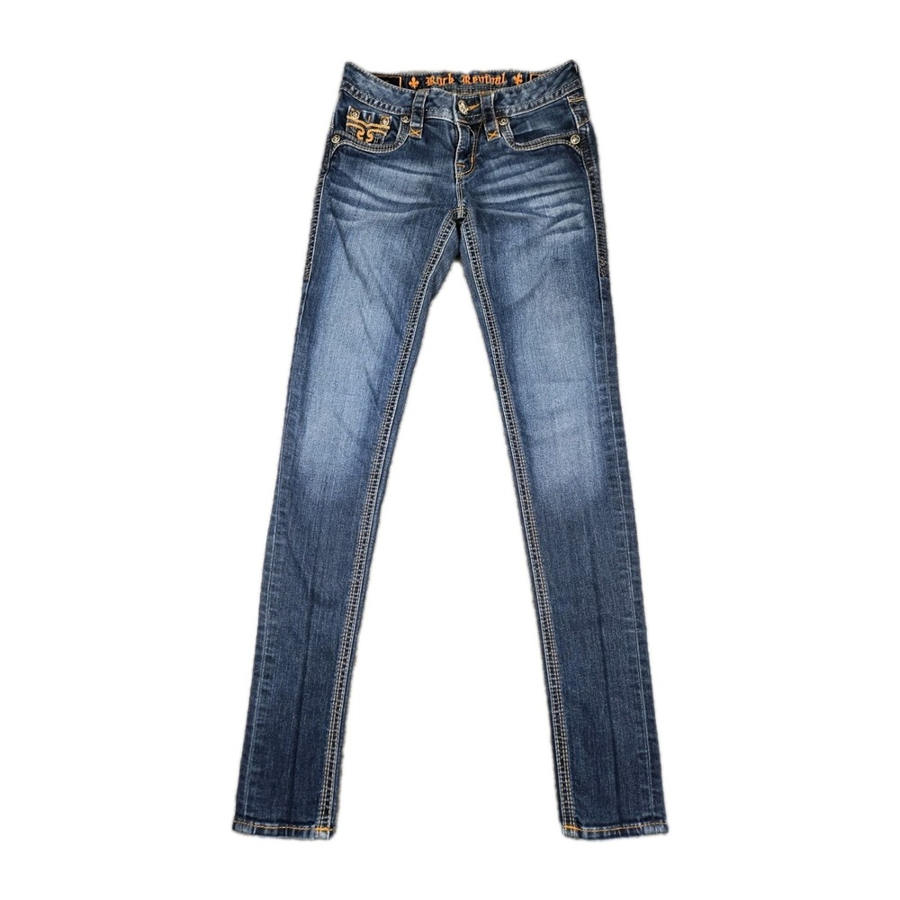 Rock Revival Women's Jeans Calli Skinny Size 25 Premium Denim Embellished